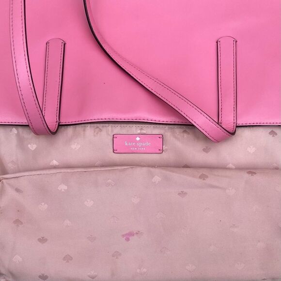 Kate Spade Pink Leather Tote/Shoulder Bag w/Dust Bag Spring Summer Brunch Weddin - Picture 10 of 14